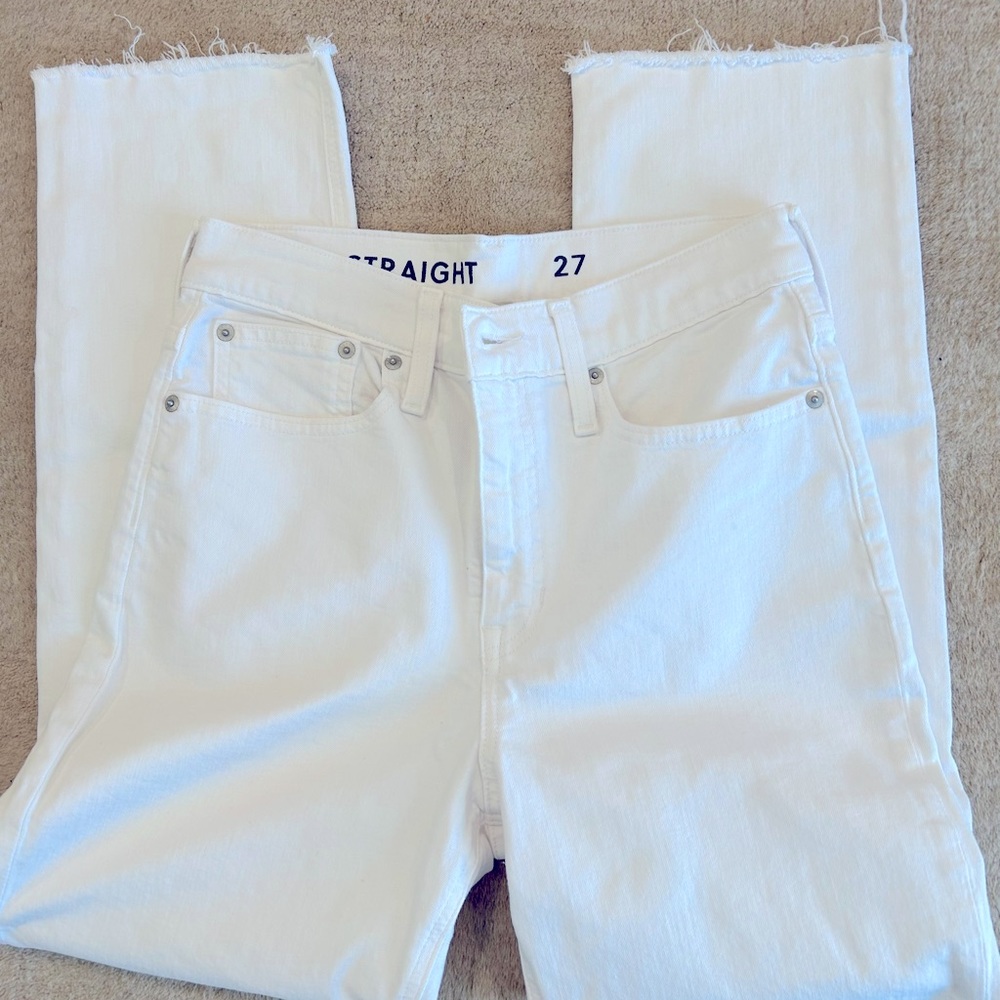 JCrew Classic Straight White Denim Jeans